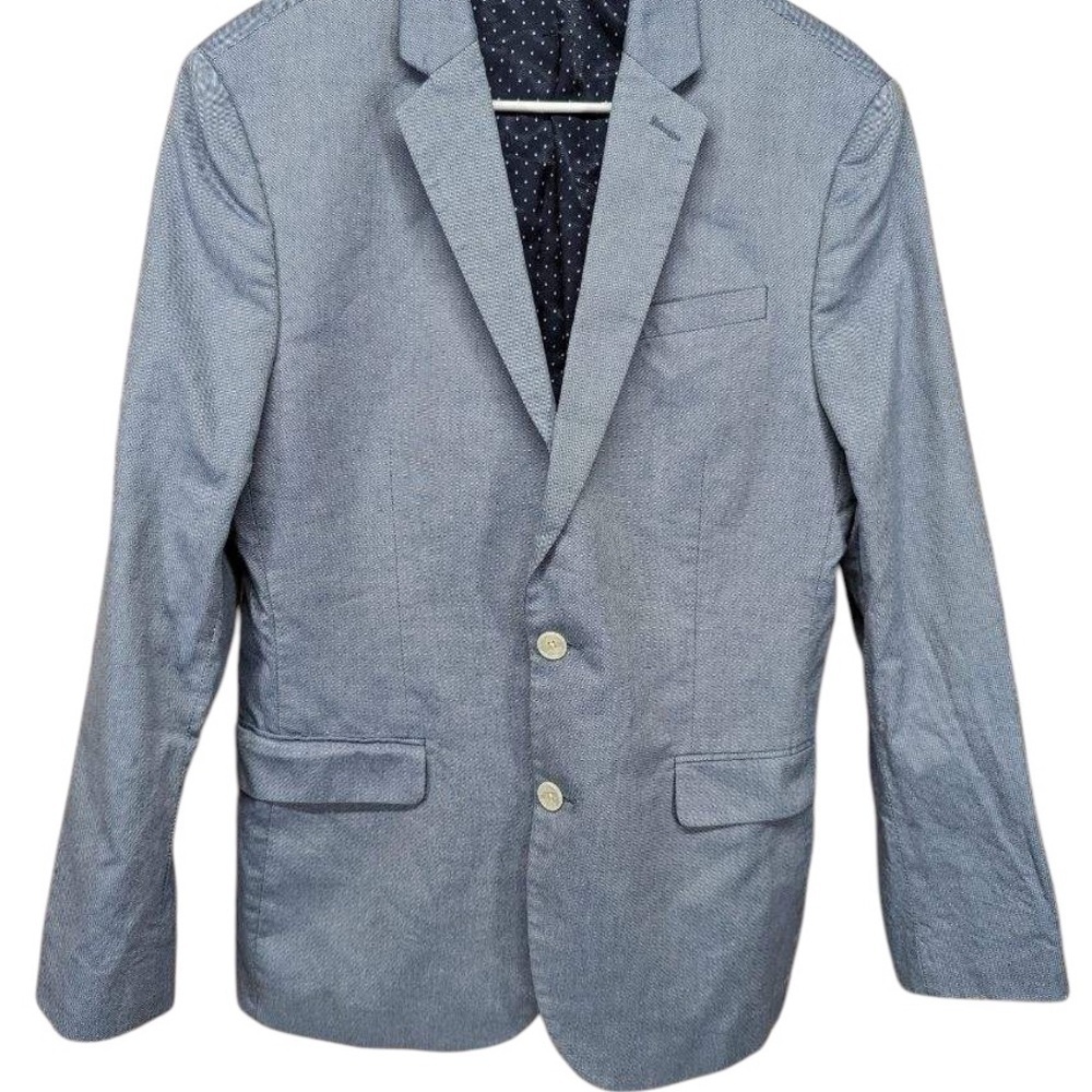 EXPRESS Photographer Men's Jacket Size FITTED Regular Cotton Blazer Blue